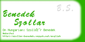 benedek szollar business card